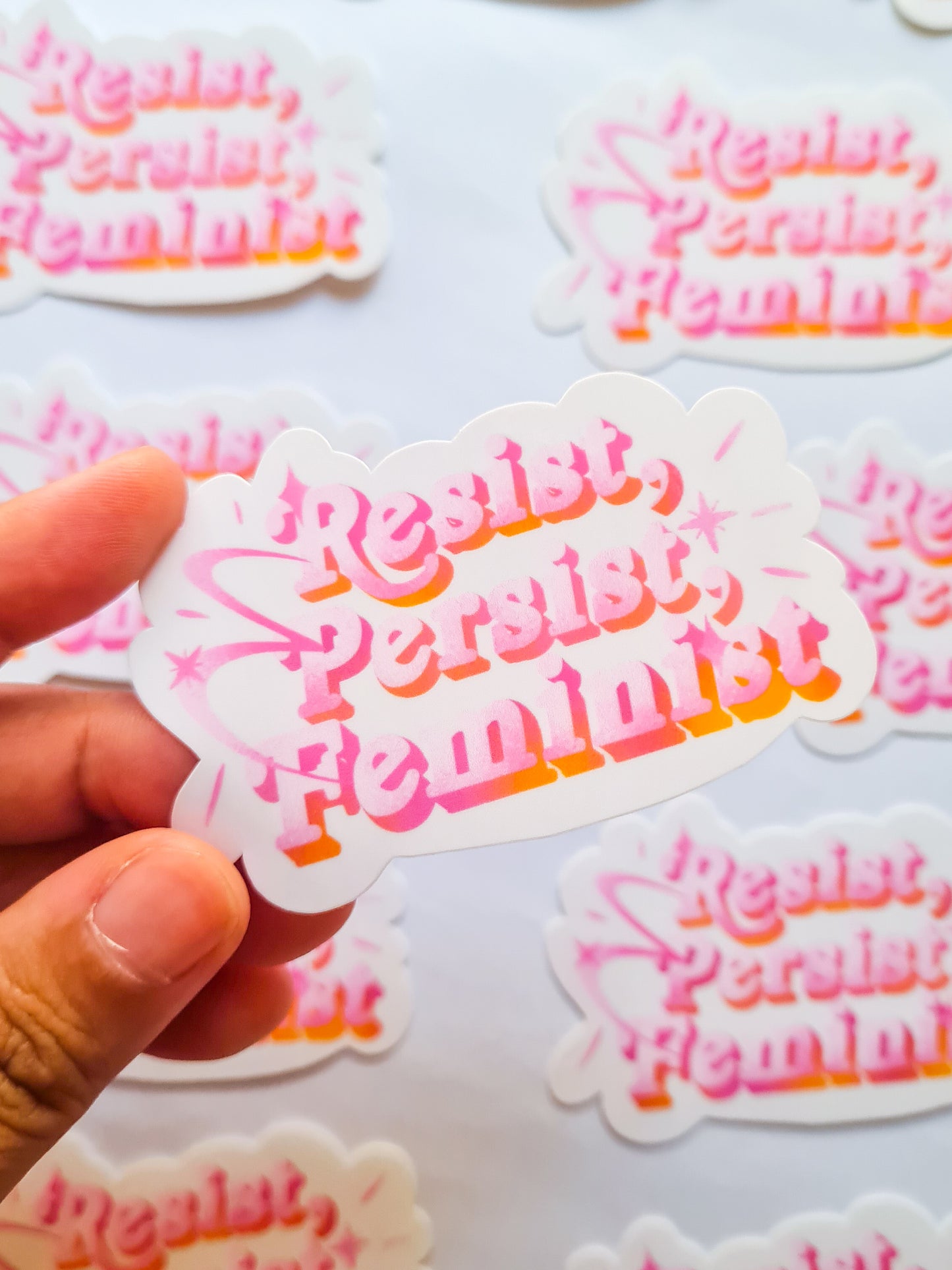 RESIST PERSIST, FEMINIST type sticker - Woman Create