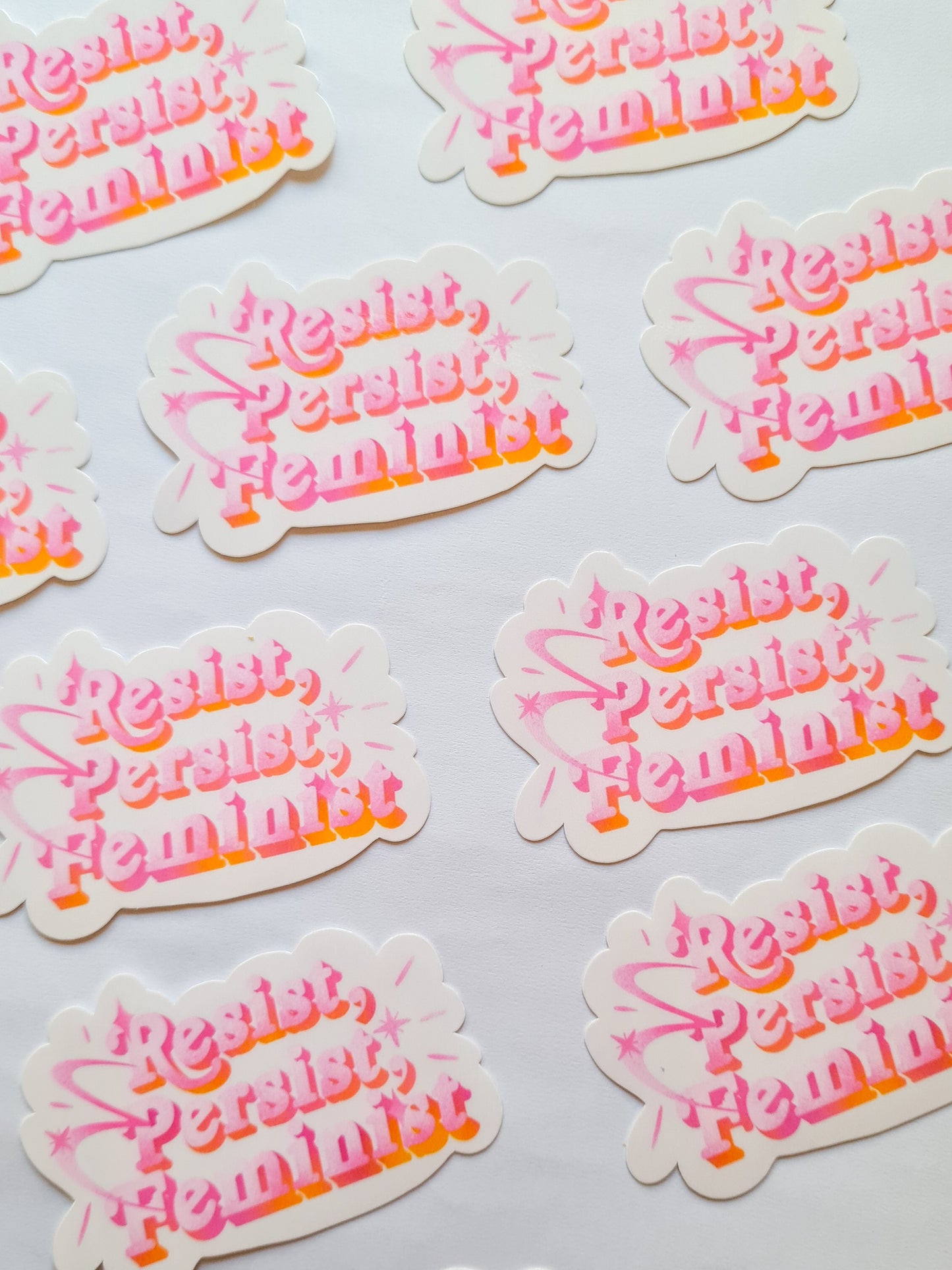 RESIST PERSIST, FEMINIST type sticker - Woman Create