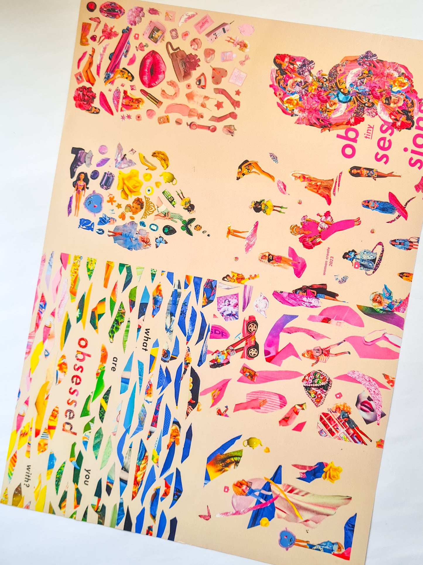 'TINY OBSESSIONS' A3 collage poster zine - Woman Create