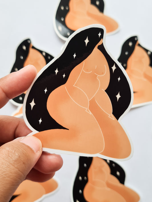 Lovely Brown Body #3 sticker - Woman Create