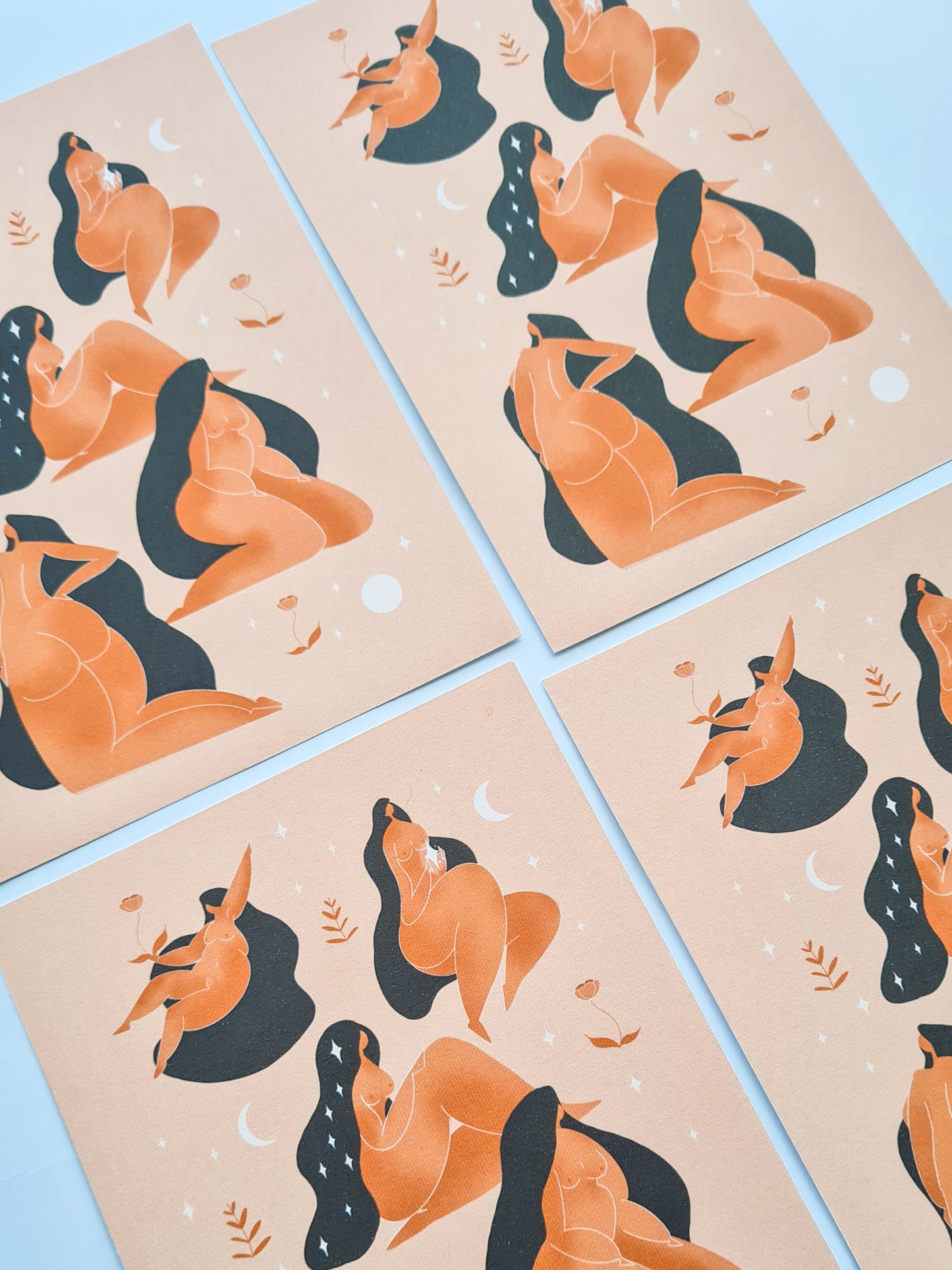 Heavenly Bodies - Brown Skin, 5" x 7" print - Woman Create
