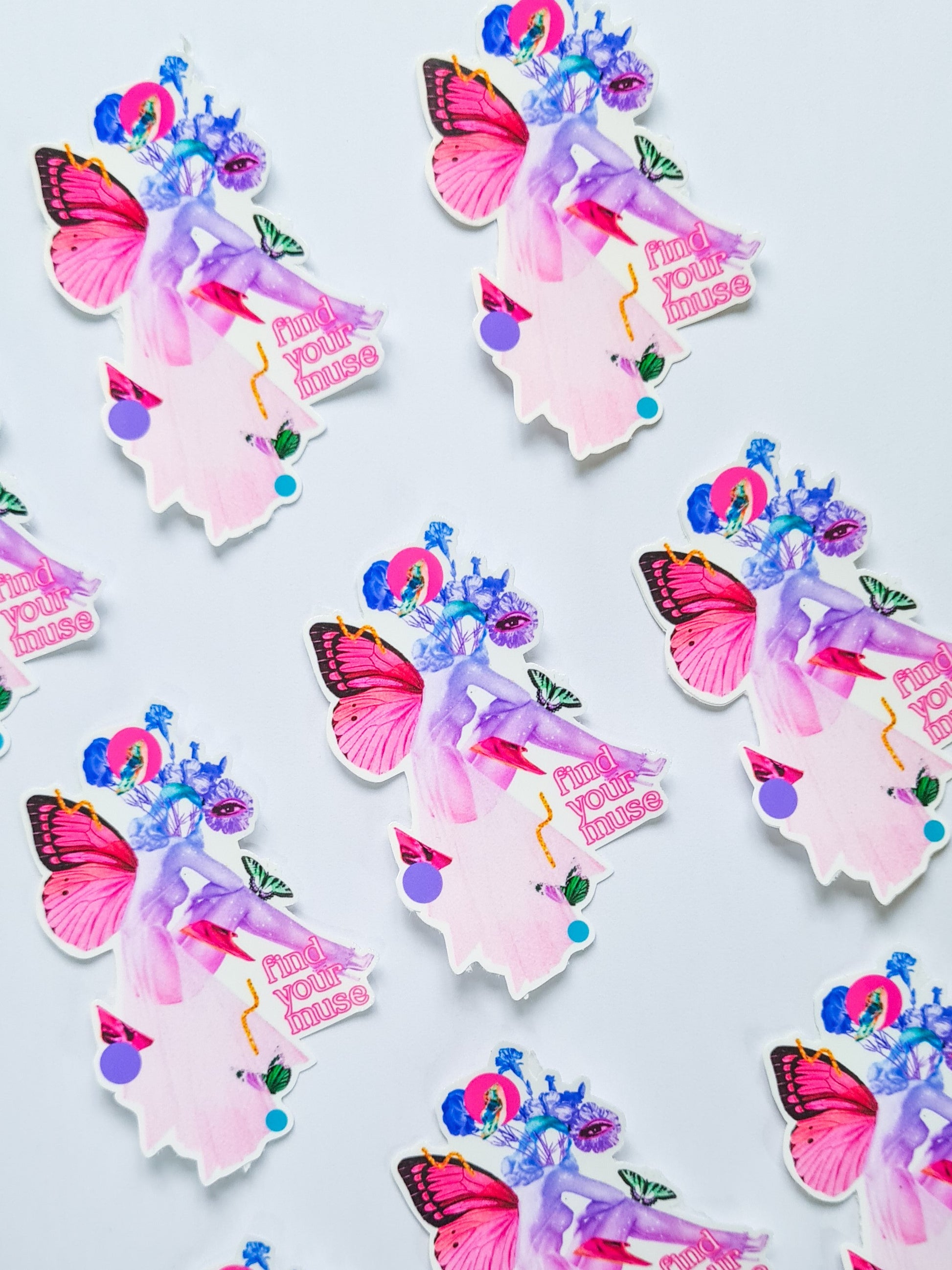 Find Your Muse, Pretty Girl collage sticker - Woman Create
