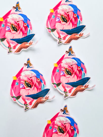 The Feminine Eye collage sticker - Woman Create