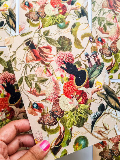 Growth In Its Own Time, 5” x 7” / A5 / A4 collage art print - Woman Create