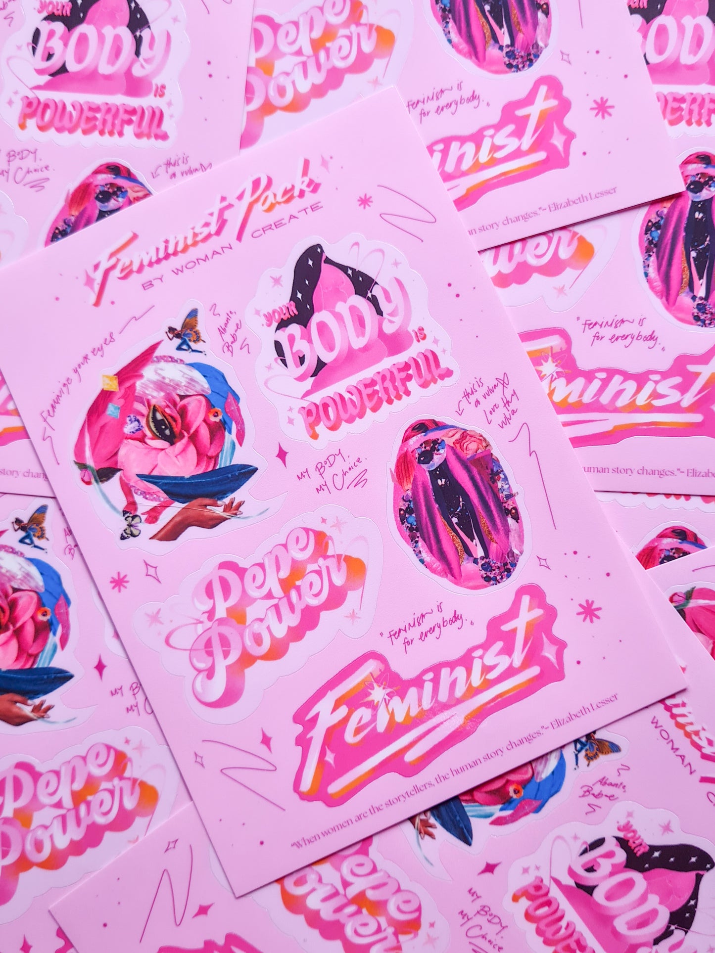 FEMINIST PACK Sticker Sheet - Woman Create