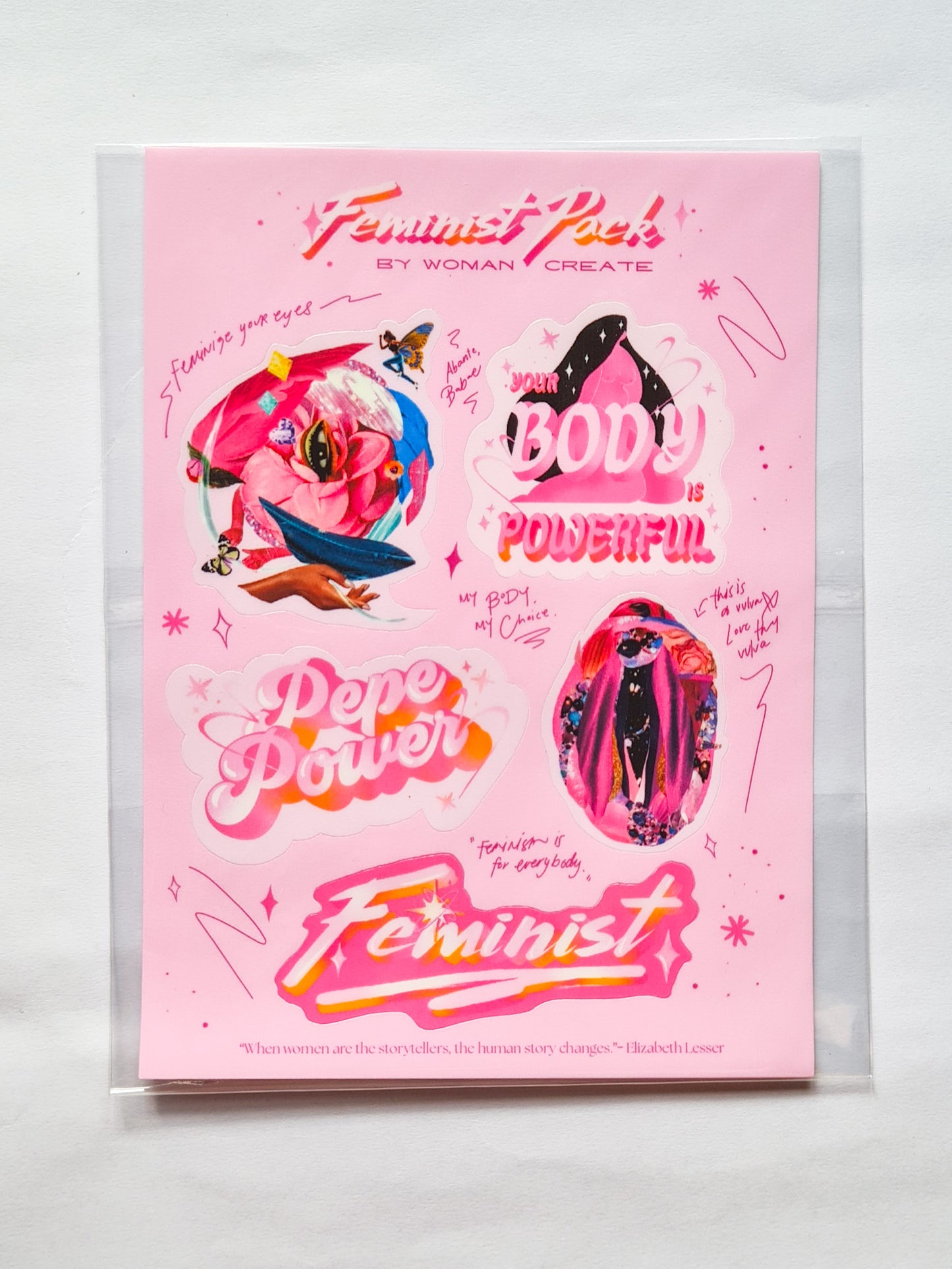 FEMINIST PACK Sticker Sheet - Woman Create