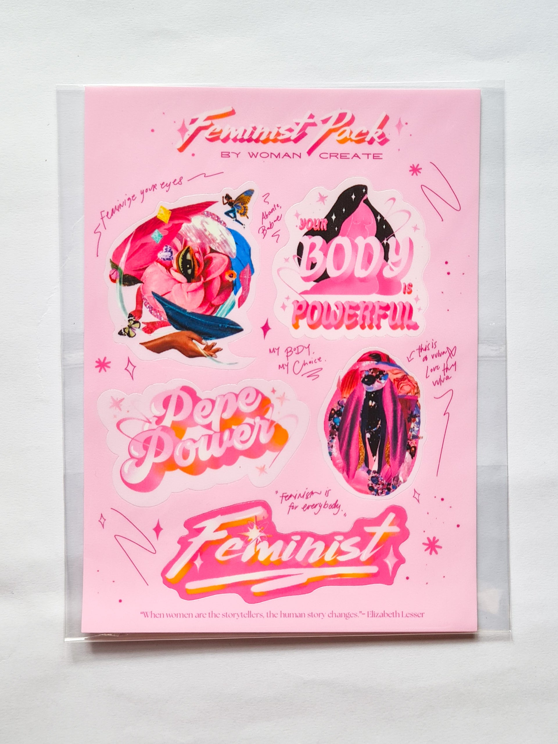 FEMINIST PACK Sticker Sheet - Woman Create