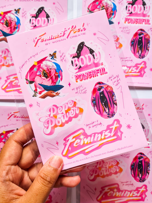 FEMINIST PACK Sticker Sheet - Woman Create
