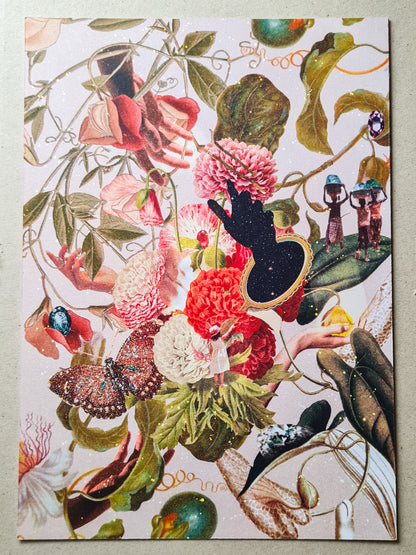 Growth In Its Own Time, 5” x 7” / A5 / A4 collage art print - Woman Create