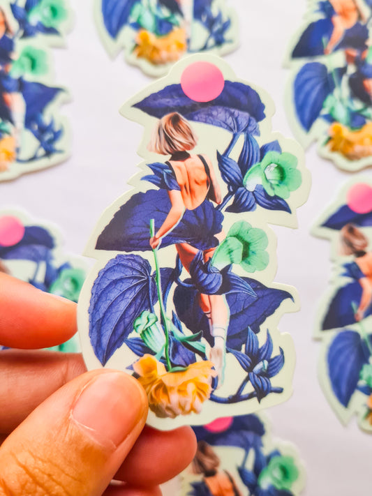 Botanical Dreams collage sticker - Woman Create