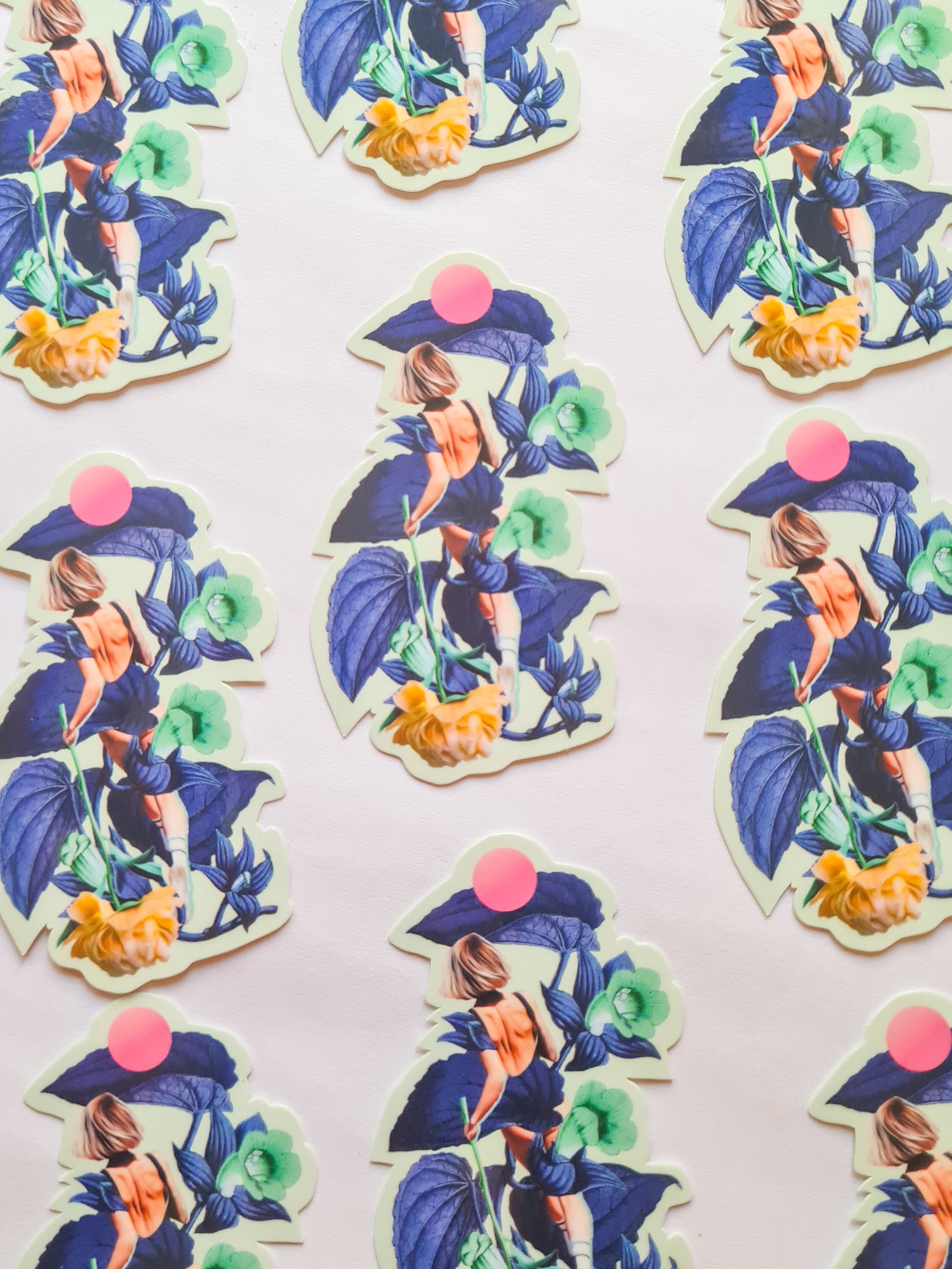 Botanical Dreams collage sticker - Woman Create