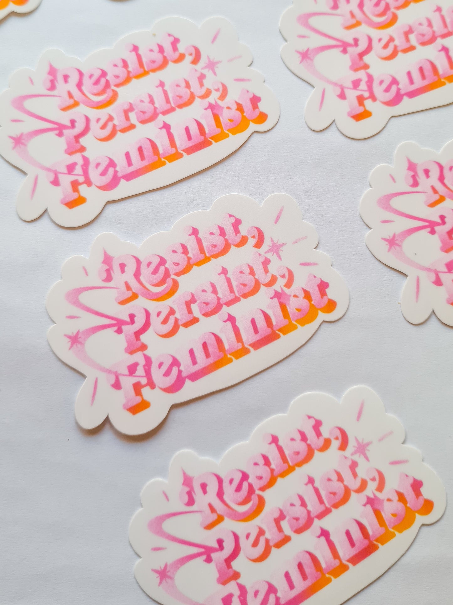 RESIST PERSIST, FEMINIST type sticker - Woman Create