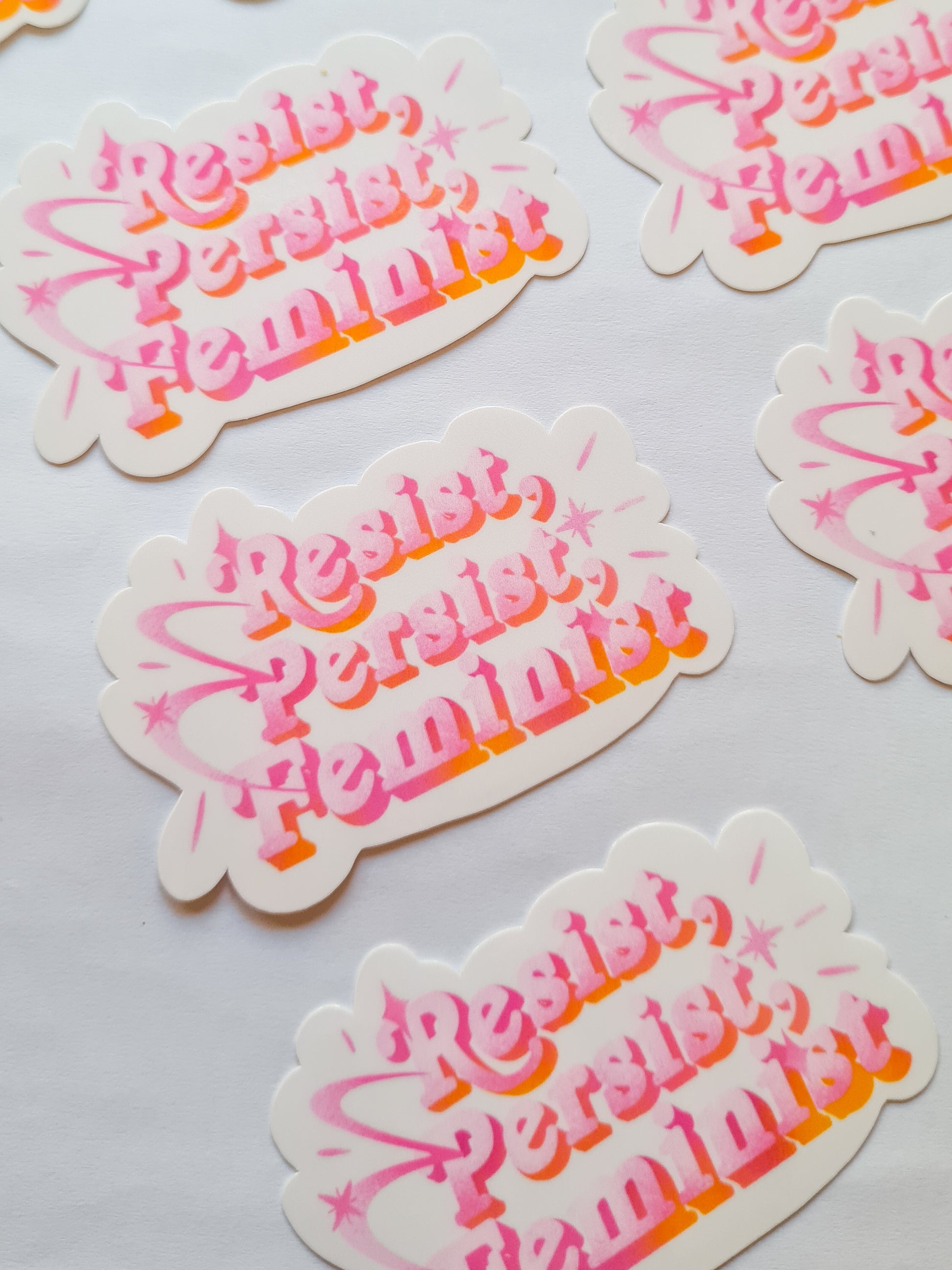 RESIST PERSIST, FEMINIST type sticker - Woman Create