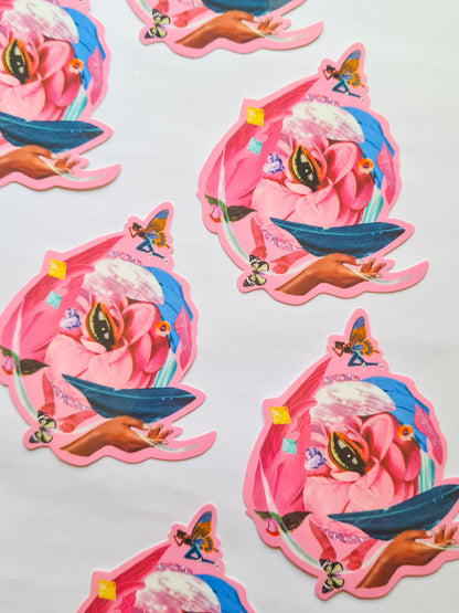 The Feminine Eye collage sticker - Woman Create