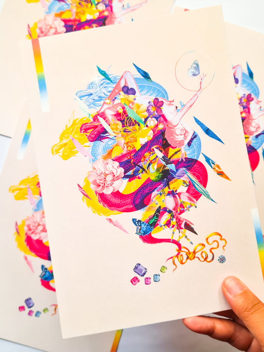 Conquering My Dragons, A5 art print - Woman Create