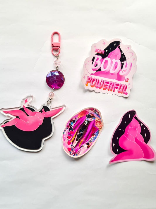 LOVELY BODIES Last Charm + Vinyl Sticker Set - Woman Create
