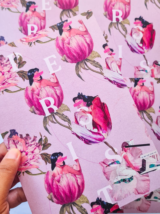 PERSIST, A5 collage art print - Woman Create