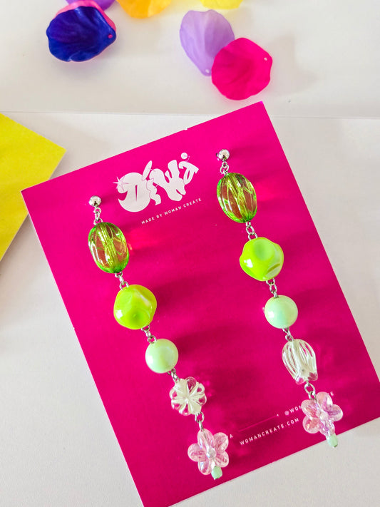 Green Charm Drop Earrings