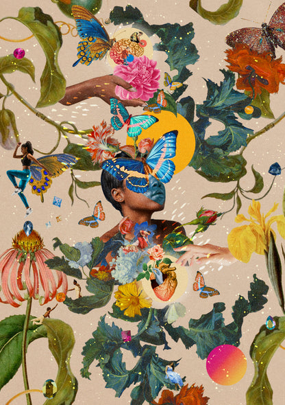 Nurturing Mind and Heart, 5” x 7” / A5 collage art print - Woman Create