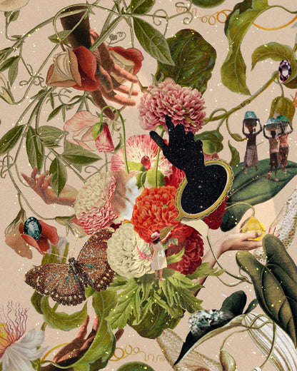 Growth In Its Own Time, 5” x 7” / A5 / A4 collage art print - Woman Create